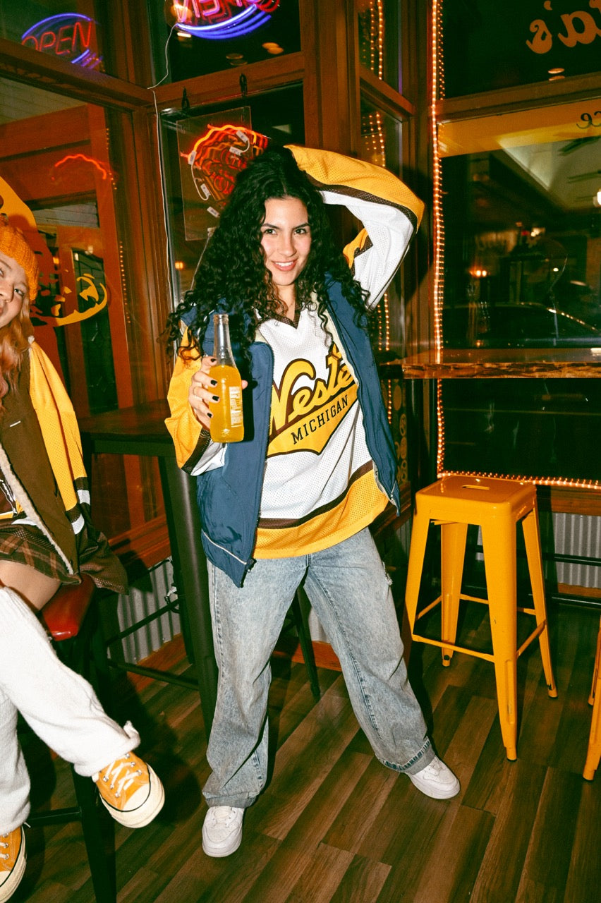Officially Licensed Western Michigan Broncos 1980s Hockey Jersey — White