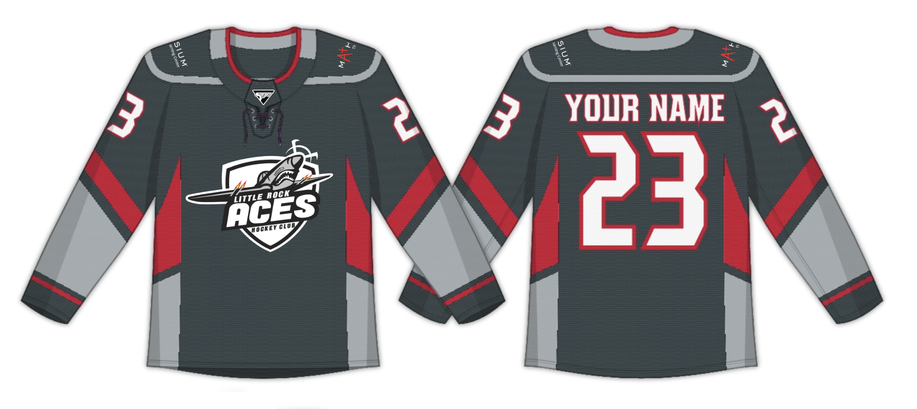 Charcoal Gray Long Sleeve Hockey Jersey