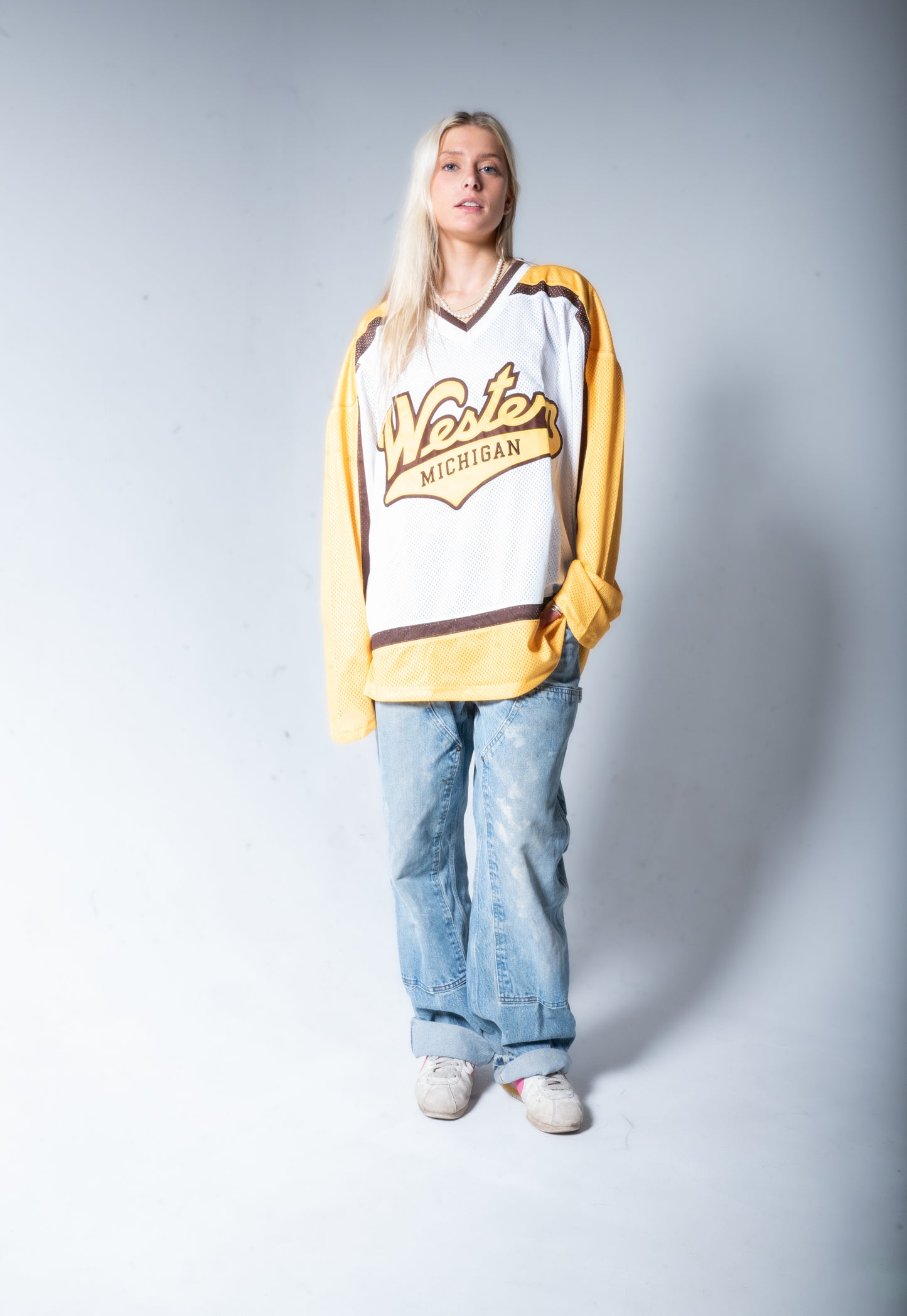 Officially Licensed Western Michigan Broncos 1980s Hockey Jersey — White