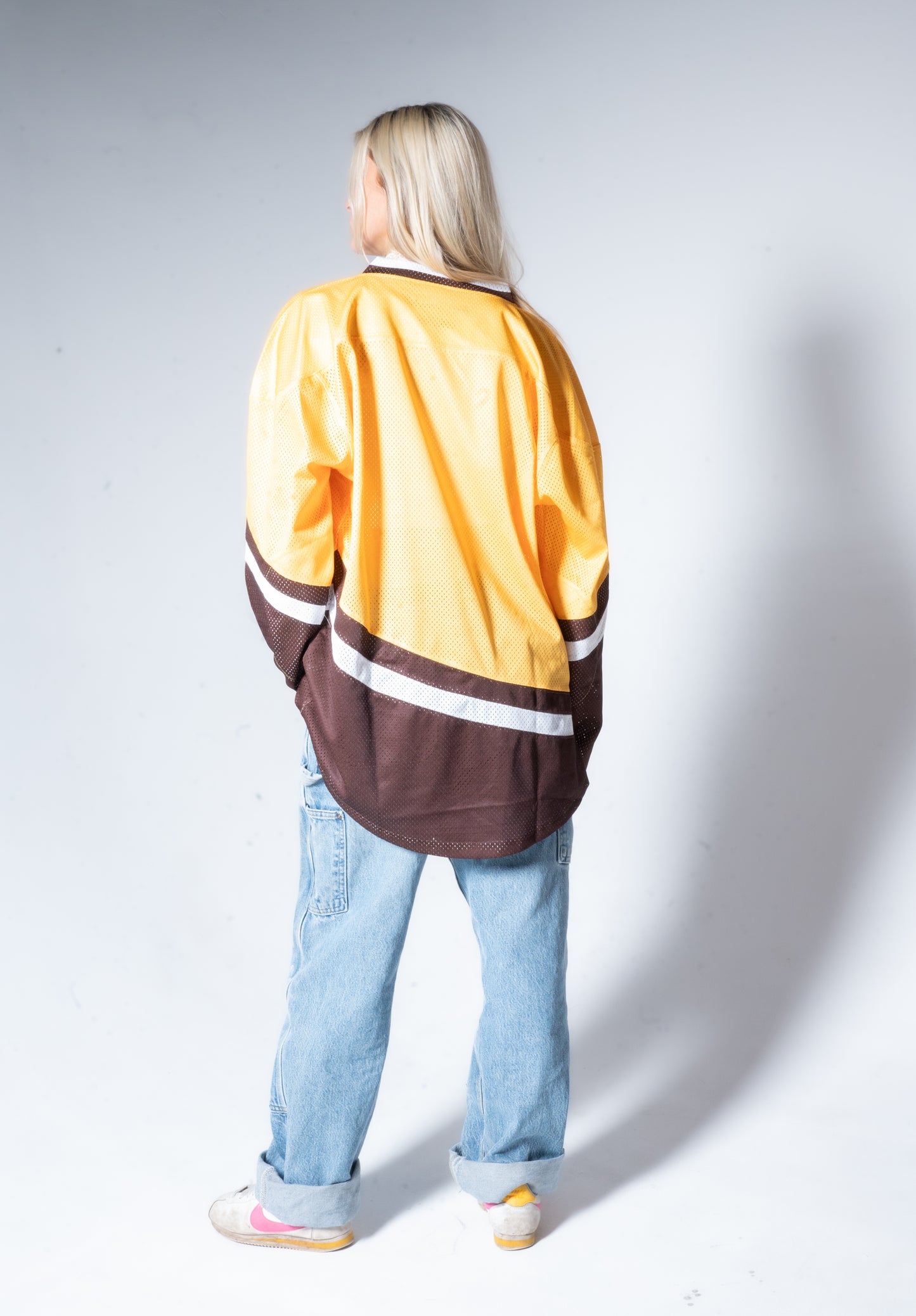 Officially Licensed Western Michigan Broncos 1990s Hockey Jersey — Gold