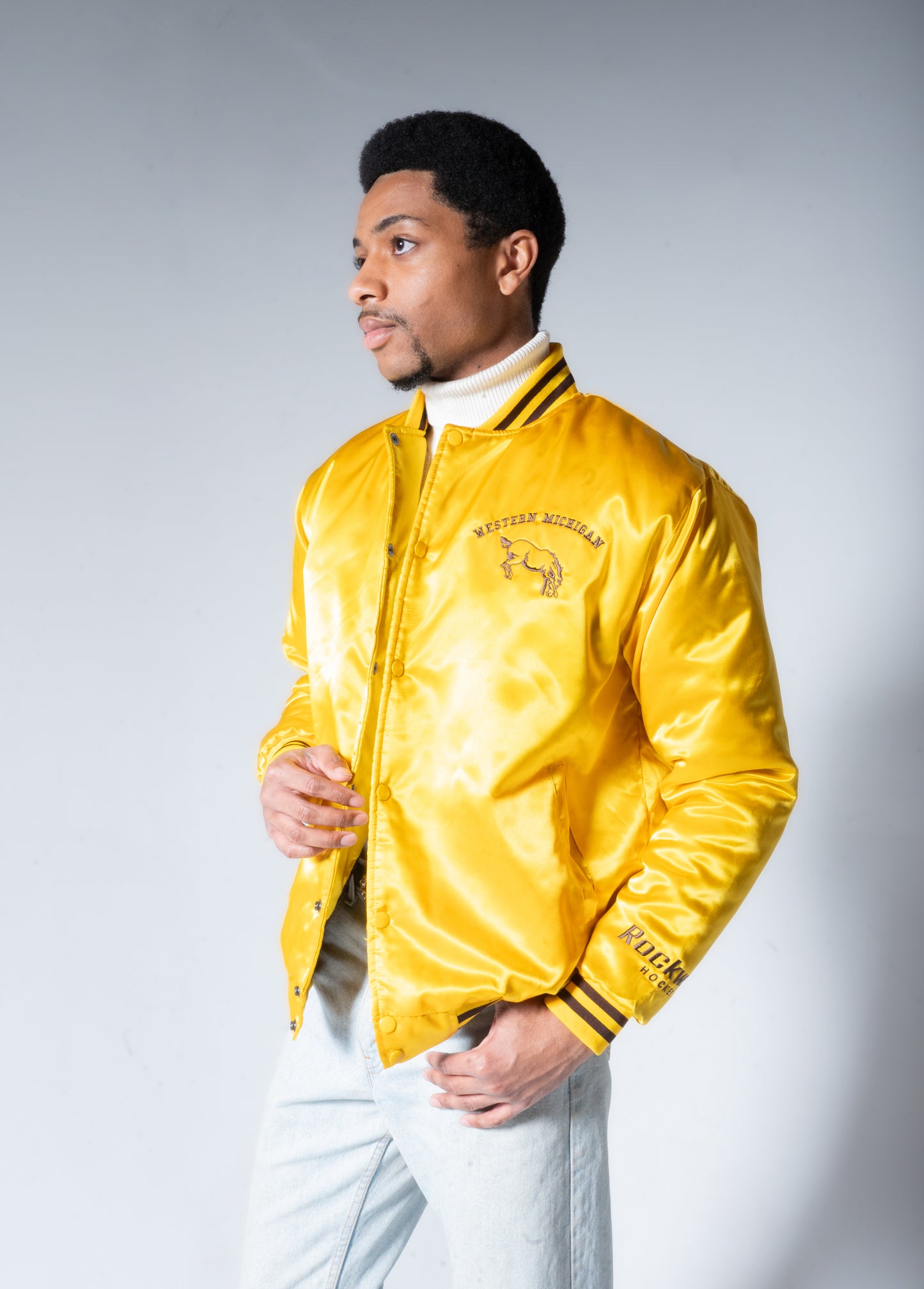 Officially Licensed Western Michigan Broncos 50th Anniversary Hockey Satin Jacket